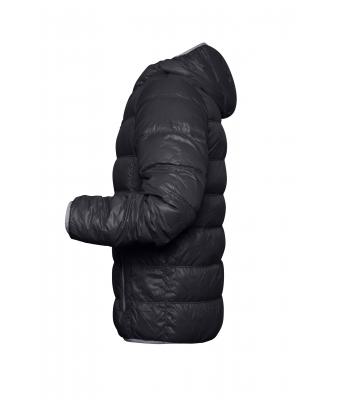 Homme Veste duvet à capuche homme Noir/gris 8103