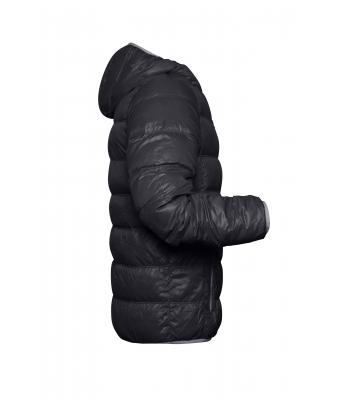Homme Veste duvet à capuche homme Noir/gris 8103