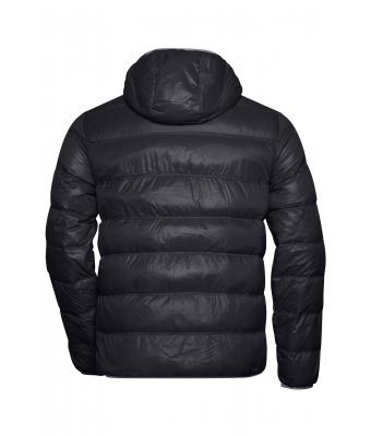 Homme Veste duvet à capuche homme Noir/gris 8103