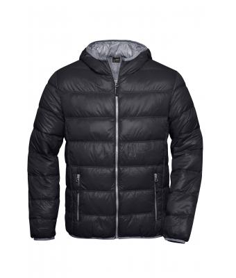 Homme Veste duvet à capuche homme Noir/gris 8103