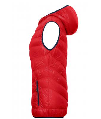 Femme Bodywarmer duvet à capuche femme Rouge/marine 8104