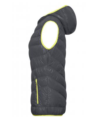 Ladies Ladies' Down Vest Carbon/acid-yellow 8104