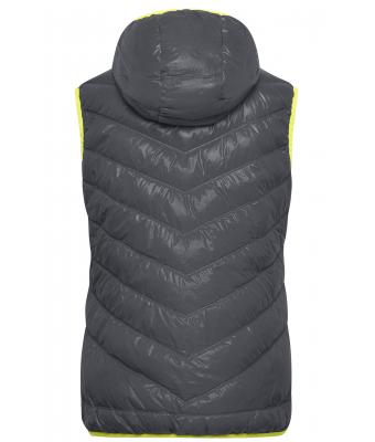 Ladies Ladies' Down Vest Carbon/acid-yellow 8104