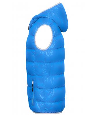 Homme Bodywarmer duvet à capuche homme Bleu/argent 8105