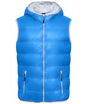 Homme Bodywarmer duvet à capuche homme Bleu/argent 8105