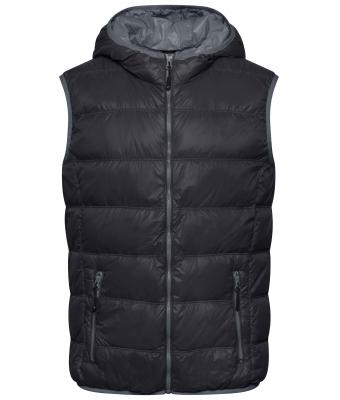 Homme Bodywarmer duvet à capuche homme Noir/gris 8105