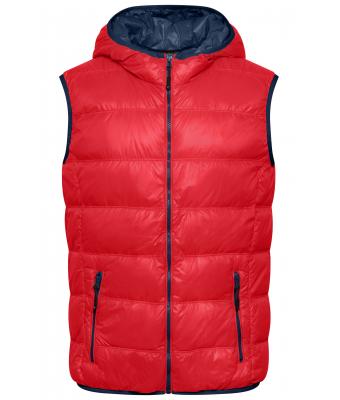 Homme Bodywarmer duvet à capuche homme Rouge/marine 8105