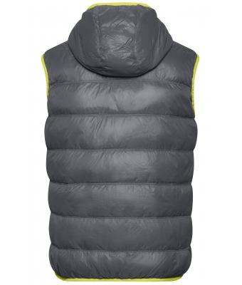 Men Men's Down Vest Carbon/acid-yellow 8105