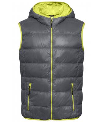 Men Men's Down Vest Carbon/acid-yellow 8105