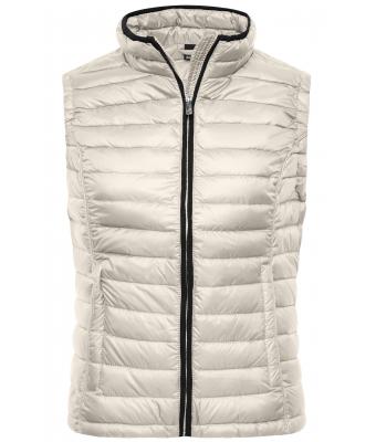 Damen Ladies' Quilted Down Vest Off-white/black 8213