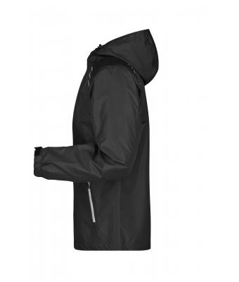 Men Men's Rainjacket Black/silver 8372