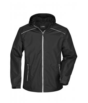 Men Men's Rainjacket Black/silver 8372