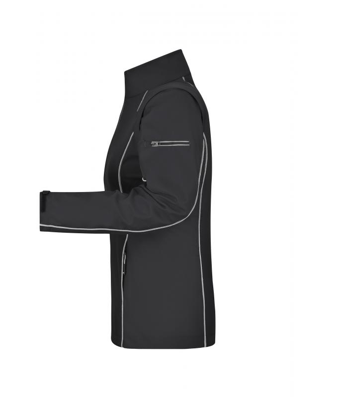 Ladies Ladies' Zip-Off Softshell Jacket Black/silver 8405