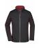 Dames Ladies' Zip-Off Softshell Jacket Zwart/rood 8405