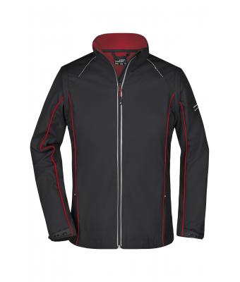 Damen Ladies' Zip-Off Softshell Jacket Black/red 8405