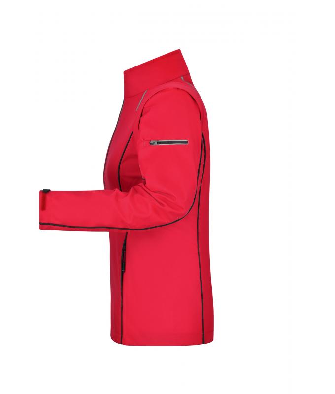 Damen Ladies' Zip-Off Softshell Jacket Red/black 8405