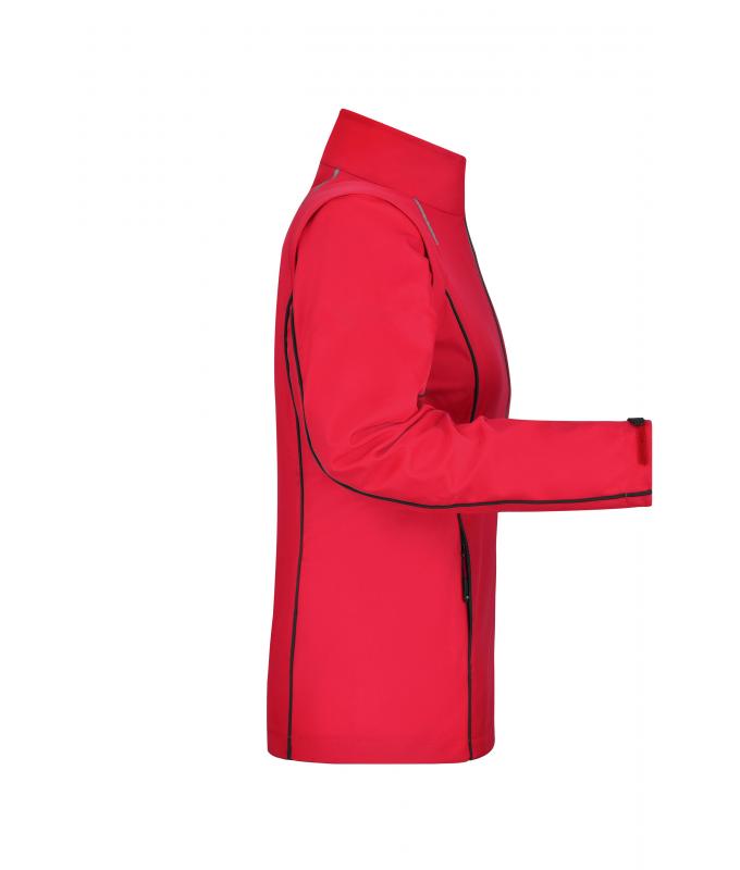 Damen Ladies' Zip-Off Softshell Jacket Red/black 8405