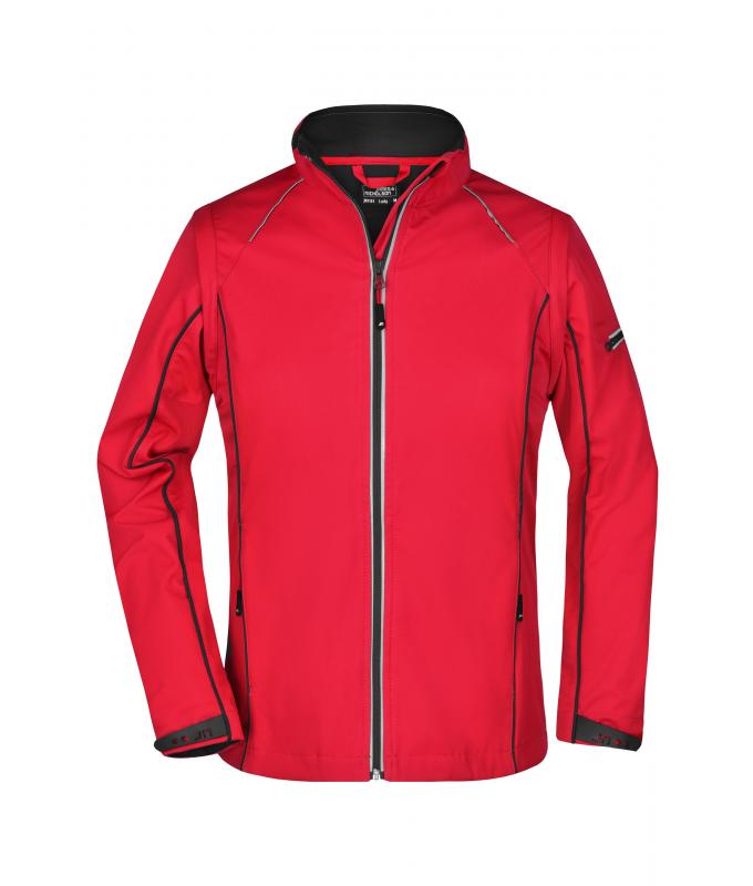 Damen Ladies' Zip-Off Softshell Jacket Red/black 8405