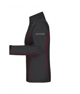 Dames Ladies' Zip-Off Softshell Jacket Zwart/rood 8405