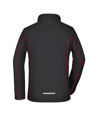 Dames Ladies' Zip-Off Softshell Jacket Zwart/rood 8405