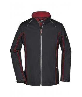Dames Ladies' Zip-Off Softshell Jacket Zwart/rood 8405