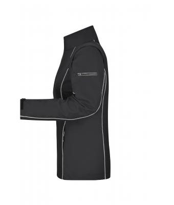 Dames Ladies' Zip-Off Softshell Jacket Zwart/zilver 8405
