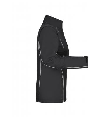Dames Ladies' Zip-Off Softshell Jacket Zwart/zilver 8405