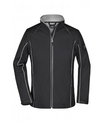 Dames Ladies' Zip-Off Softshell Jacket Zwart/zilver 8405