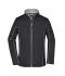 Dames Ladies' Zip-Off Softshell Jacket Zwart/zilver 8405