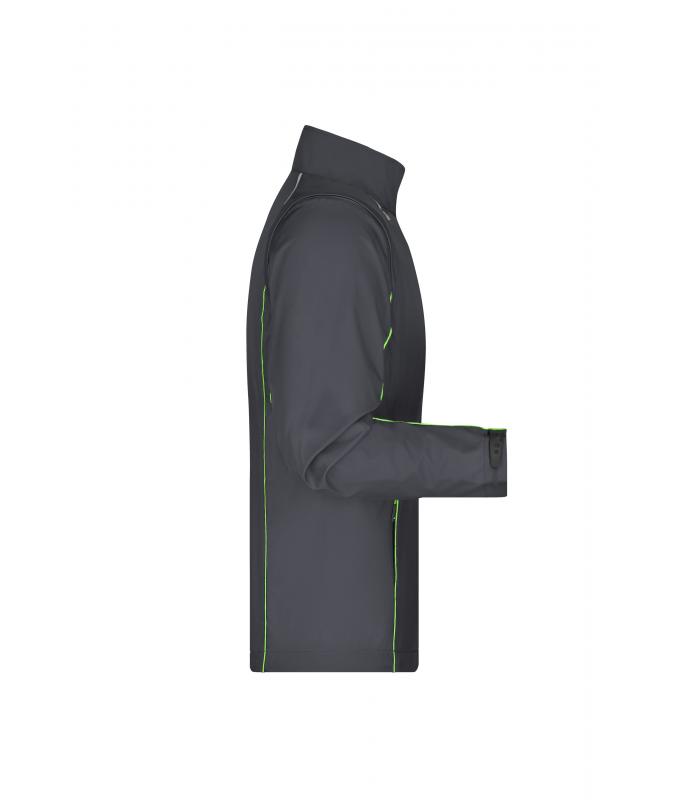 Herren Men's Zip-Off Softshell Jacket Iron-grey/green 8406