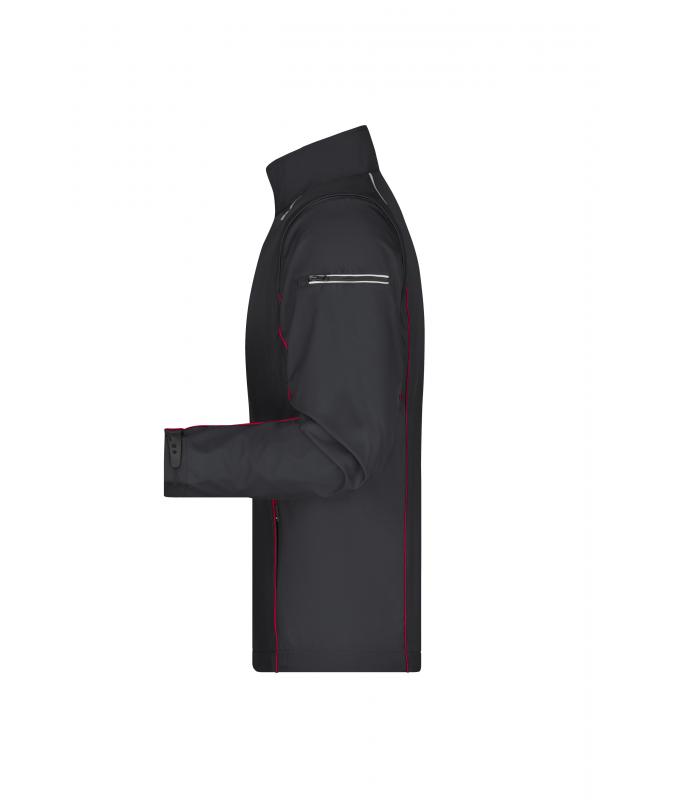 Herren Men's Zip-Off Softshell Jacket Black/red 8406