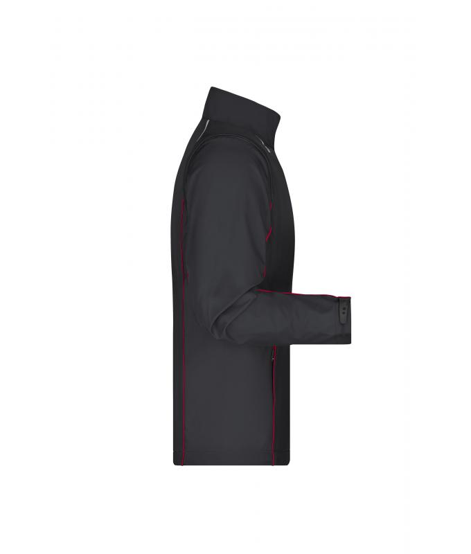 Herren Men's Zip-Off Softshell Jacket Black/red 8406