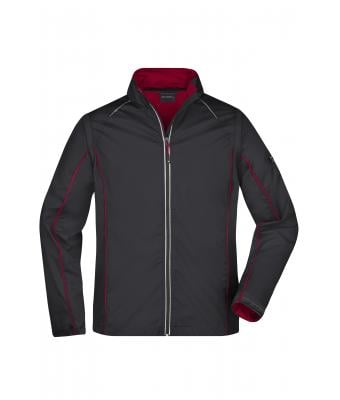 Herren Men's Zip-Off Softshell Jacket Black/red 8406