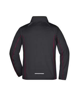 Heren Men's Zip-Off Softshell jacket Zwart/rood 8406