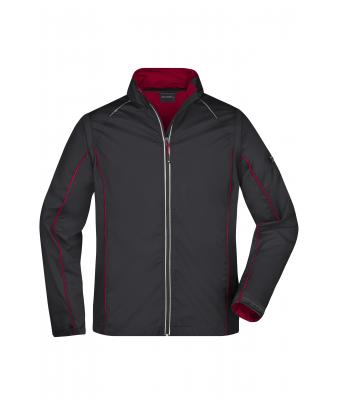 Heren Men's Zip-Off Softshell jacket Zwart/rood 8406