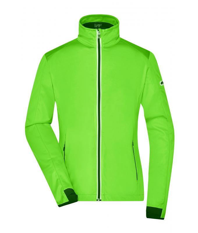 Damen Ladies' Sports Softshell Jacket Bright-green/black 8407