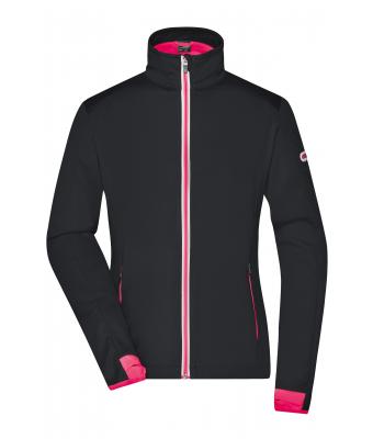 Damen Ladies' Sports Softshell Jacket Black/light-red 8407