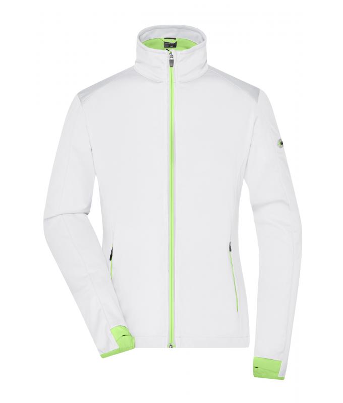 Damen Ladies' Sports Softshell Jacket White/bright-green 8407