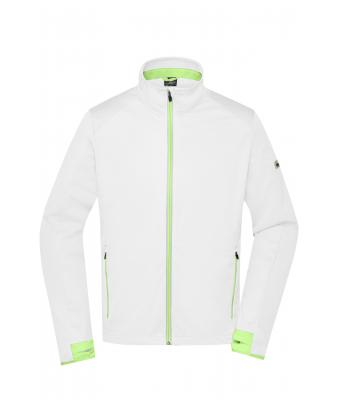 Men Men's Sports Softshell Jacket White/bright-green 8408