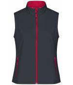 Damen Ladies' Promo Softshell Vest Iron-grey/red 8409
