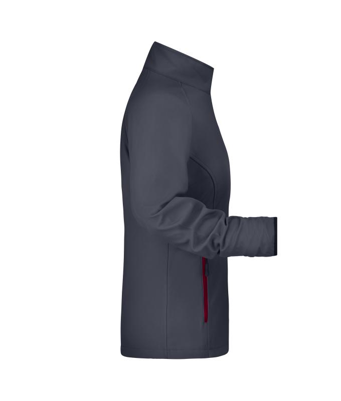 Damen Ladies' Promo Softshell Jacket Iron-grey/red 8411