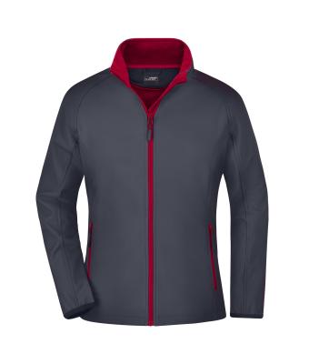 Damen Ladies' Promo Softshell Jacket Iron-grey/red 8411