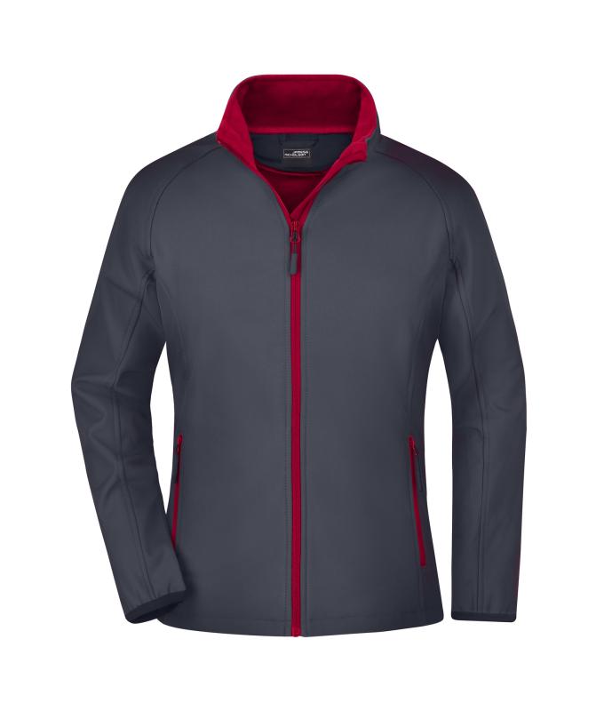 Damen Ladies' Promo Softshell Jacket Iron-grey/red 8411