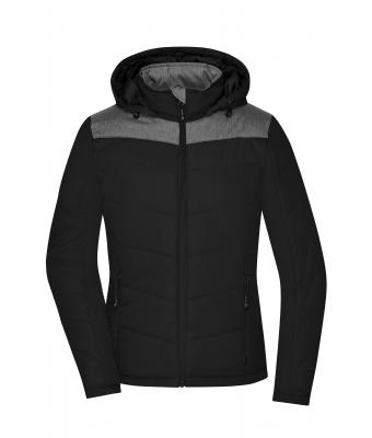 Dames Ladies' Winter Jacket Zwart/antraciet-melange 8492