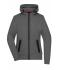 Damen Ladies' Hooded Jacket Dark-melange 8612