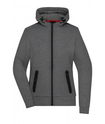 Dames Ladies´Hooded Jacket Donker-melange 8612