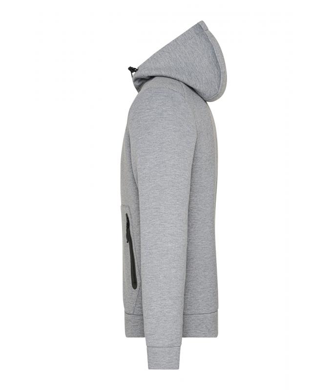 Herren Men's Hooded Jacket Light-melange 8613