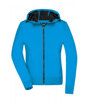 Dames Ladies´ Hooded Softshell Jacket Blauw/zwart 8614