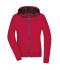 Dames Ladies´ Hooded Softshell Jacket Rood/zwart 8614