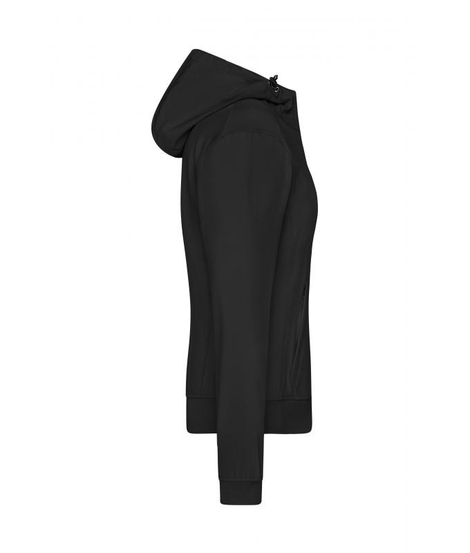Damen Ladies' Hooded Softshell Jacket Black/black 8614